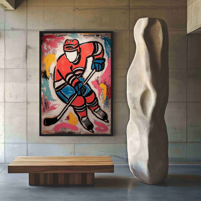 Ice Hockey Modern Art Framed Canvas - PaintFu