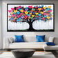 Heart Tree Graffiti Art Framed Canvas
