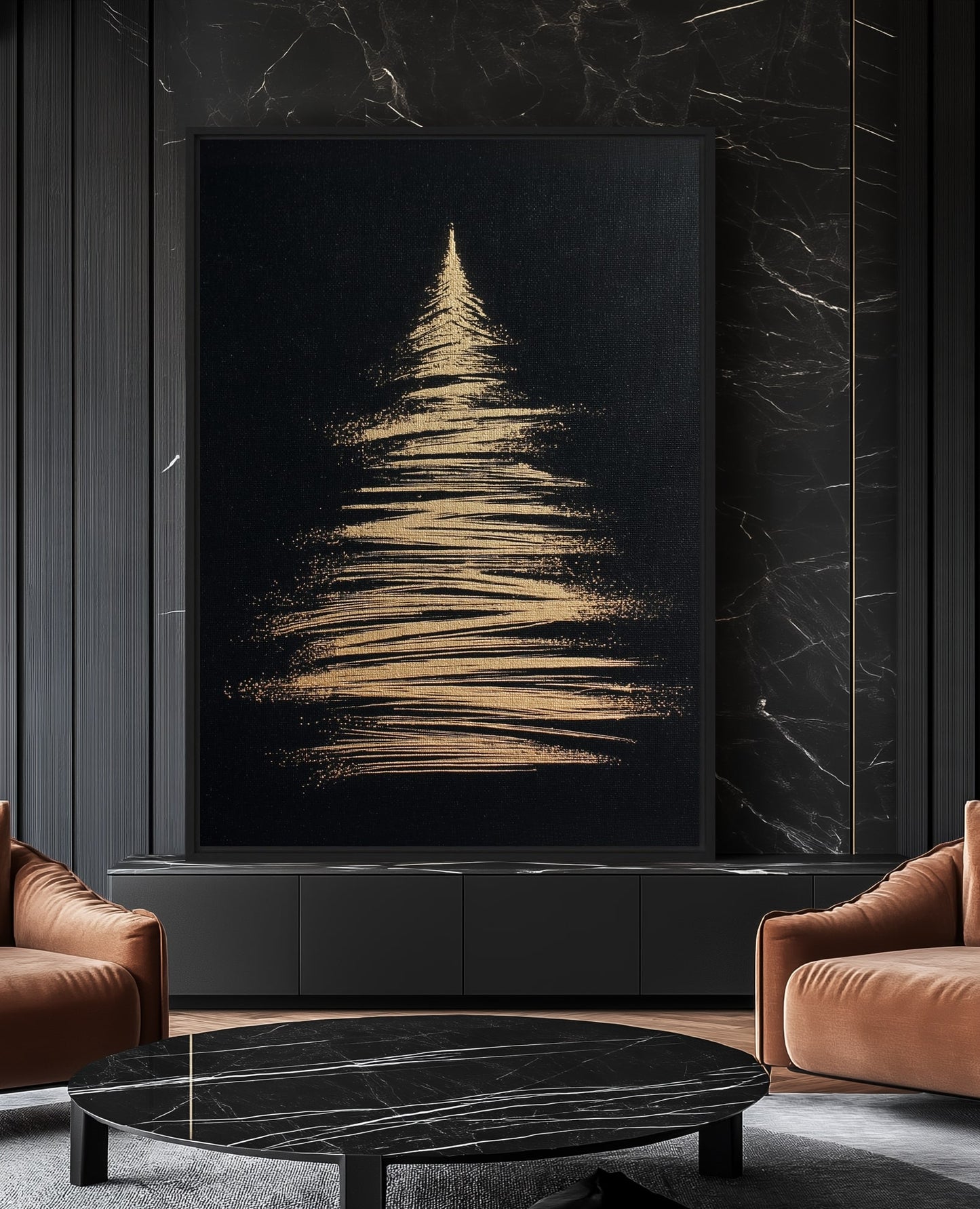 Christmas Tree Luxury Art Framed Canvas