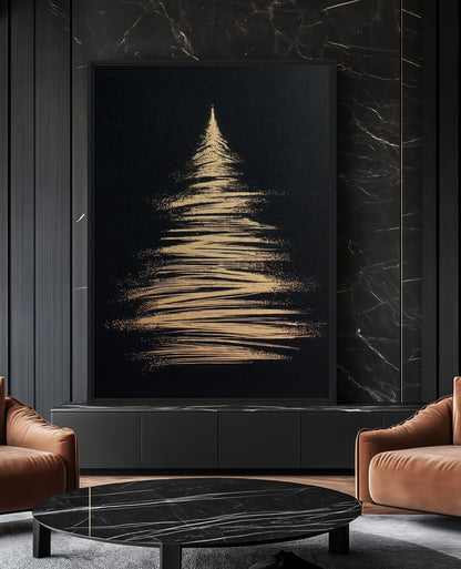 Christmas Tree Luxury Art Framed Canvas - PaintFu