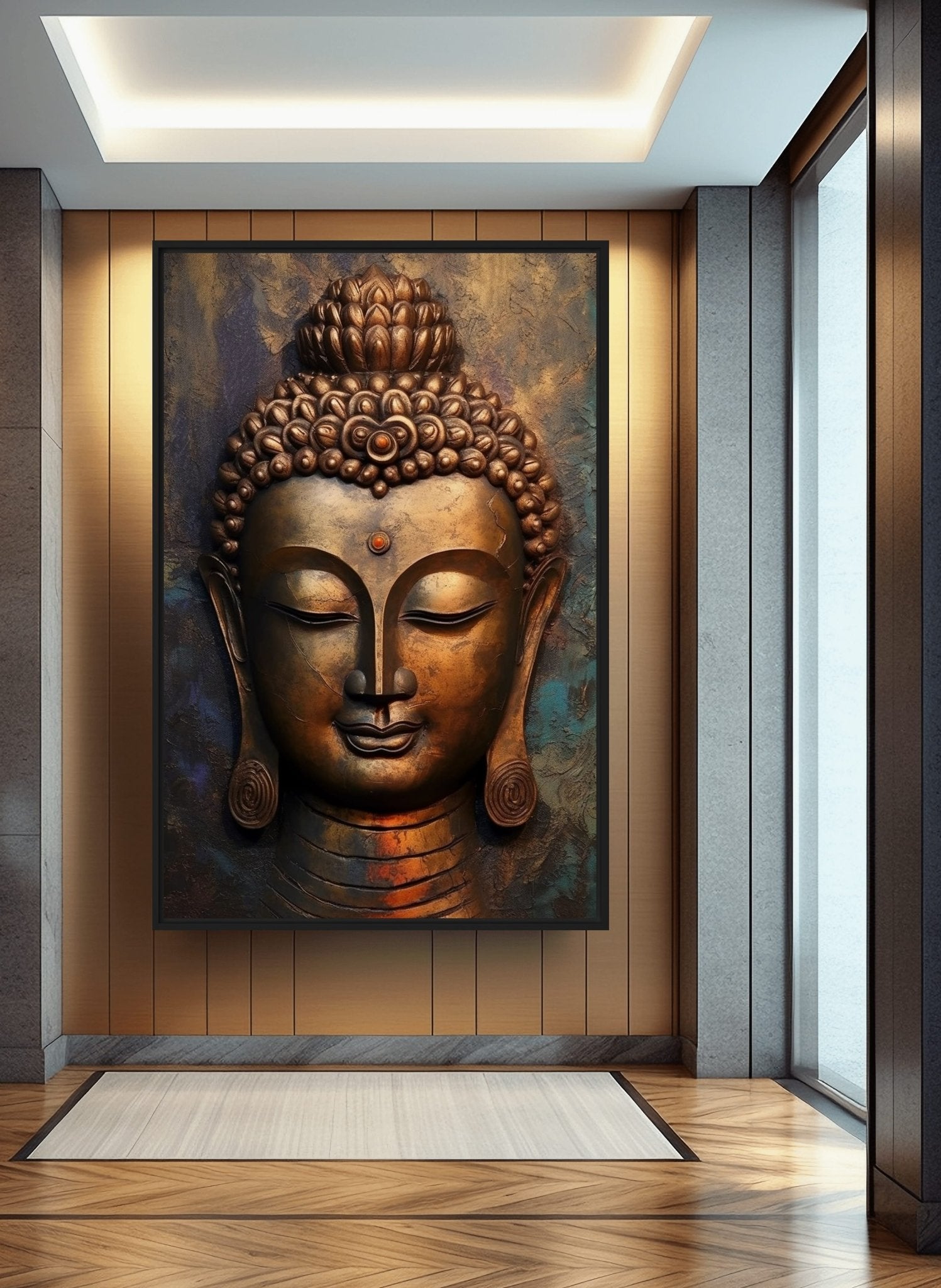 Bronze Buddha Framed Canvas