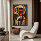 African Abstract Art Framed Canvas
