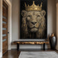 Crowned Lion Trendy Art Framed Canvas