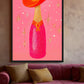 Glam Champagne Bottle Framed Canvas