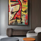 Dinosaur Basquiat Style Art Framed Canvas