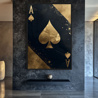 Ace of Spades Luxury Art Framed Canvas