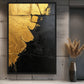 Black & Gold Modern Art Framed Canvas