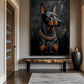 Doberman With Golden Chain Art Digital Print