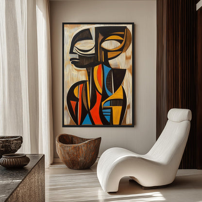 African Essence Abstract Art Canvas Print Detail | PaintFu