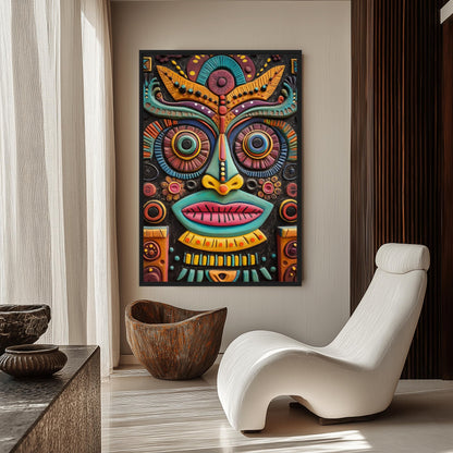 Mexican Tribal Art Canvas Print Detail | PaintFu