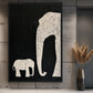 Elephant & Cub Minimalist Art Framed Canvas