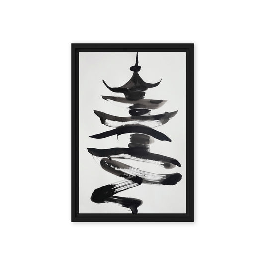 Chinese Pagoda Minimalist Art Digital Print