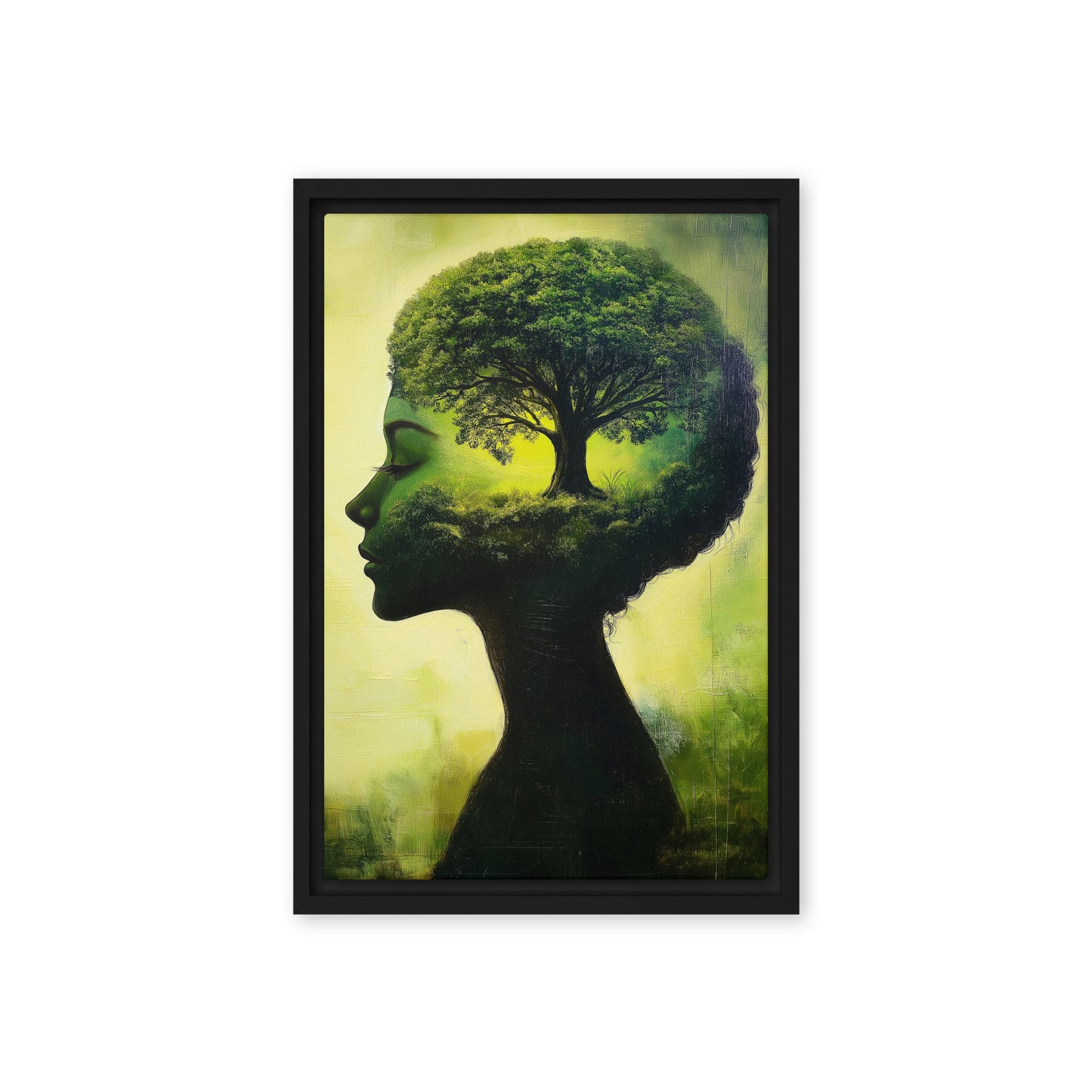 Woman Tree Surreal Art Framed Canvas