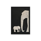 Elephant & Cub Minimalist Art Framed Canvas