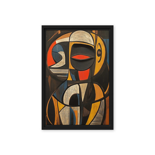 African Abstract Art Framed Canvas
