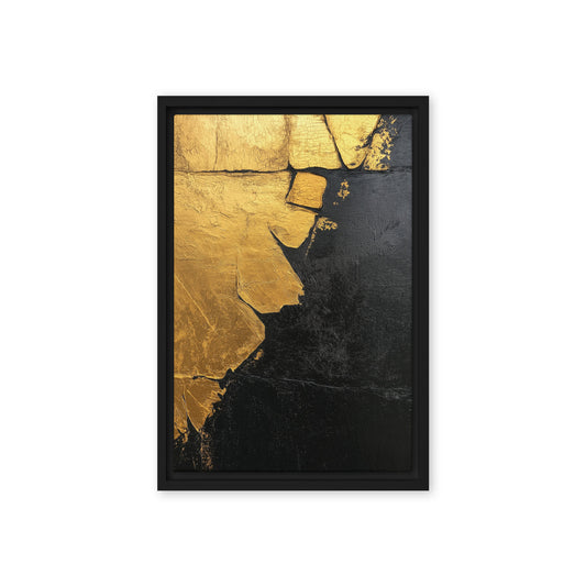 Black & Gold Modern Art Framed Canvas