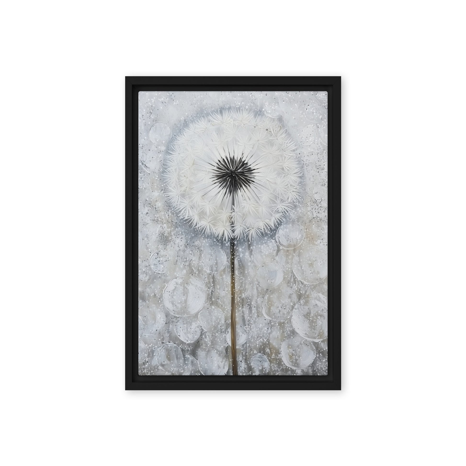 Dandelion Floral Art Framed Canvas