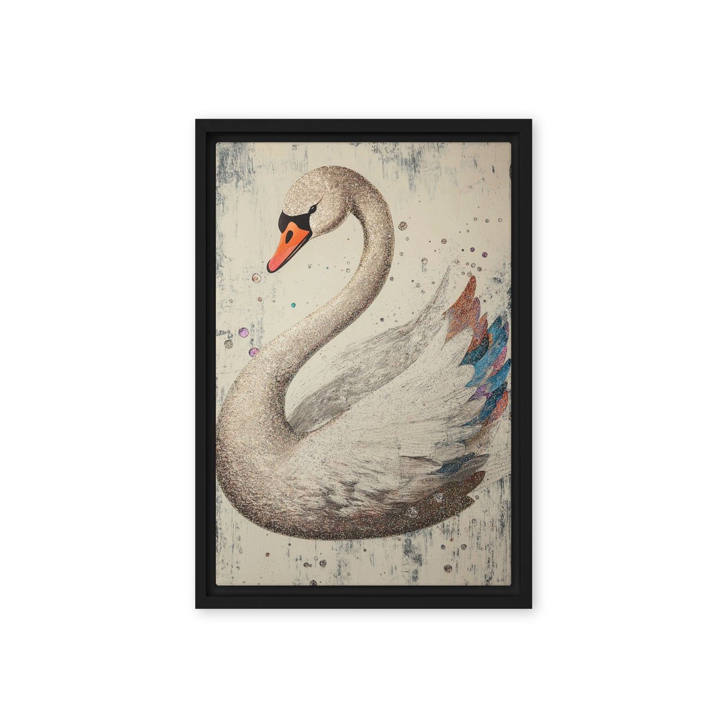 White Swan Modern Art Framed Canvas