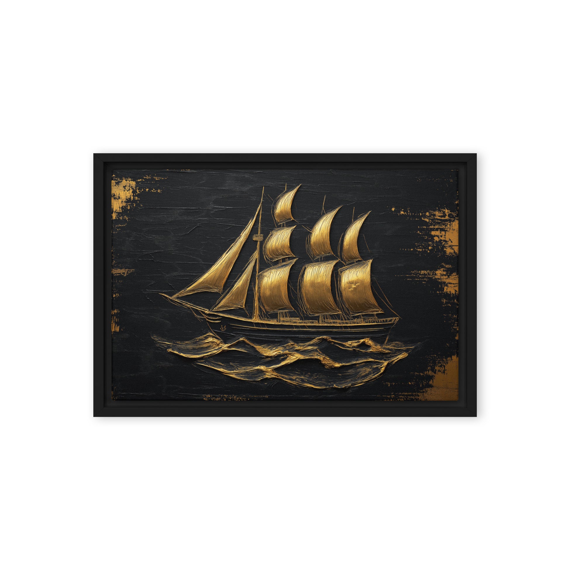 Sail Ship Nautical Art Framed Canvas