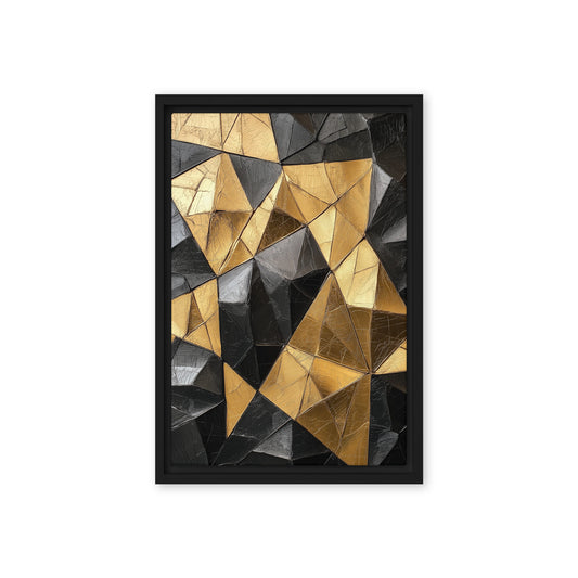 Black Gold Geometric Art Framed Canvas