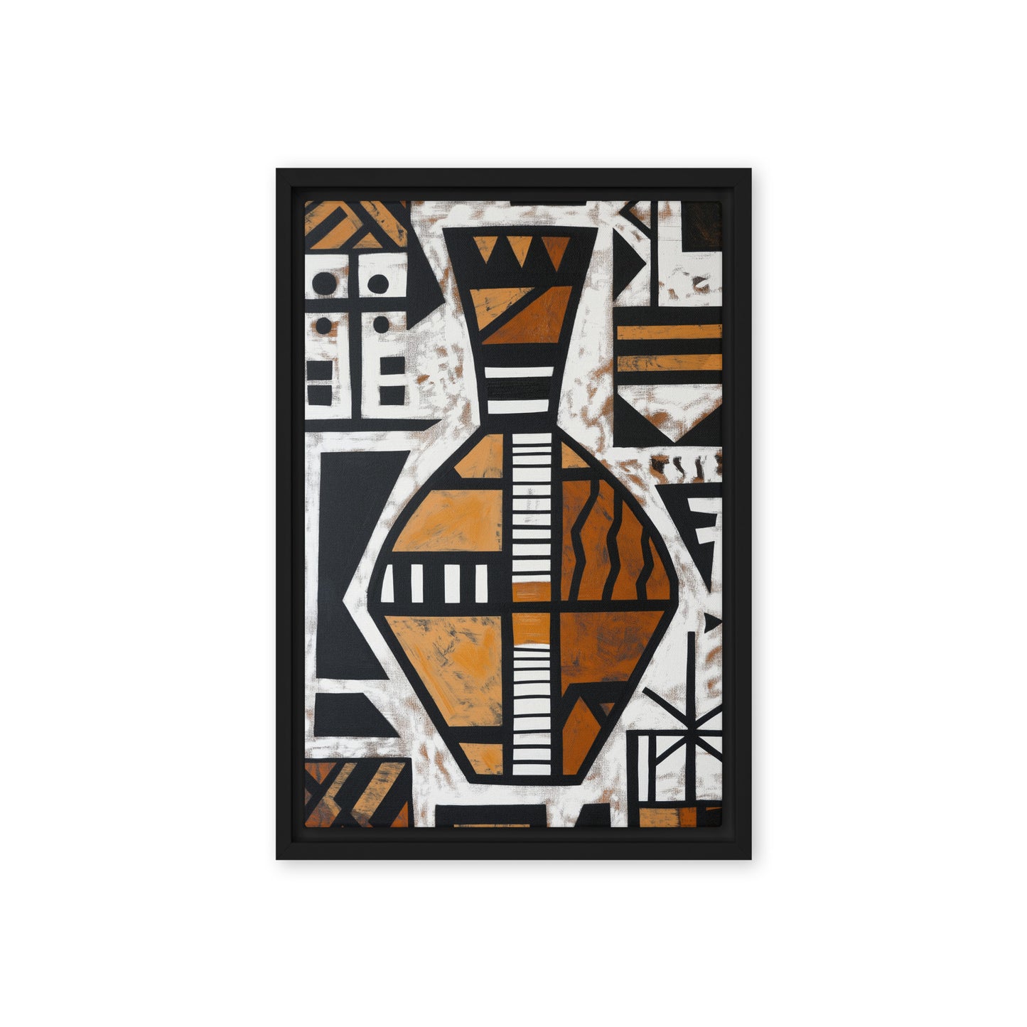 Vase African Abstract Art Framed Canvas