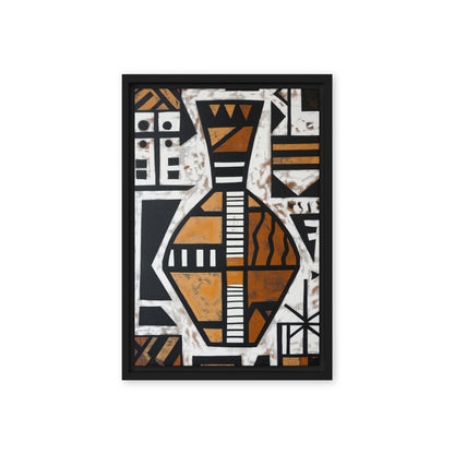Vase African Abstract Art Framed Canvas