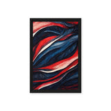 Navy Red Modern Art Framed Canvas