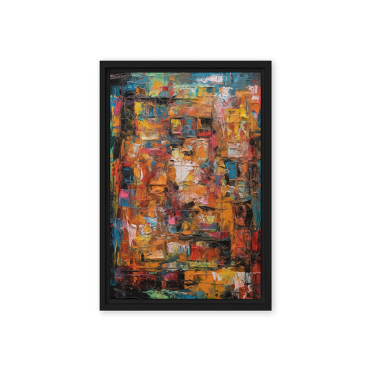 Colorful Impasto Modern Art Framed Canvas