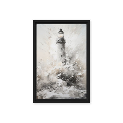 Lighthouse Nautical Art Framed Canvas