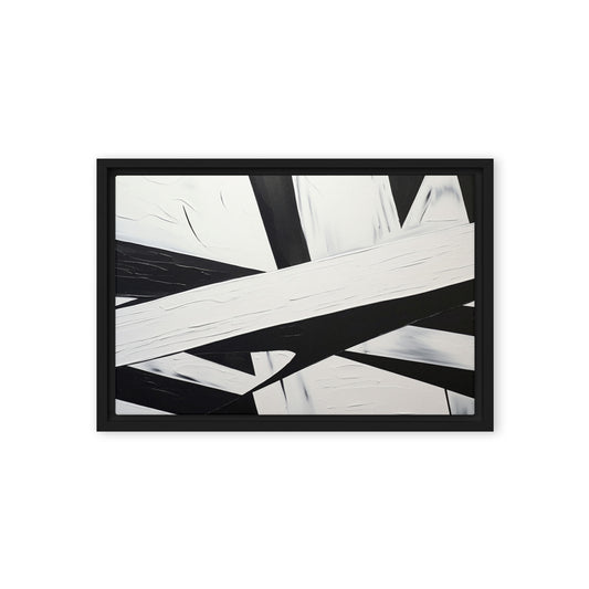 Black White Geometrical Art Framed Canvas