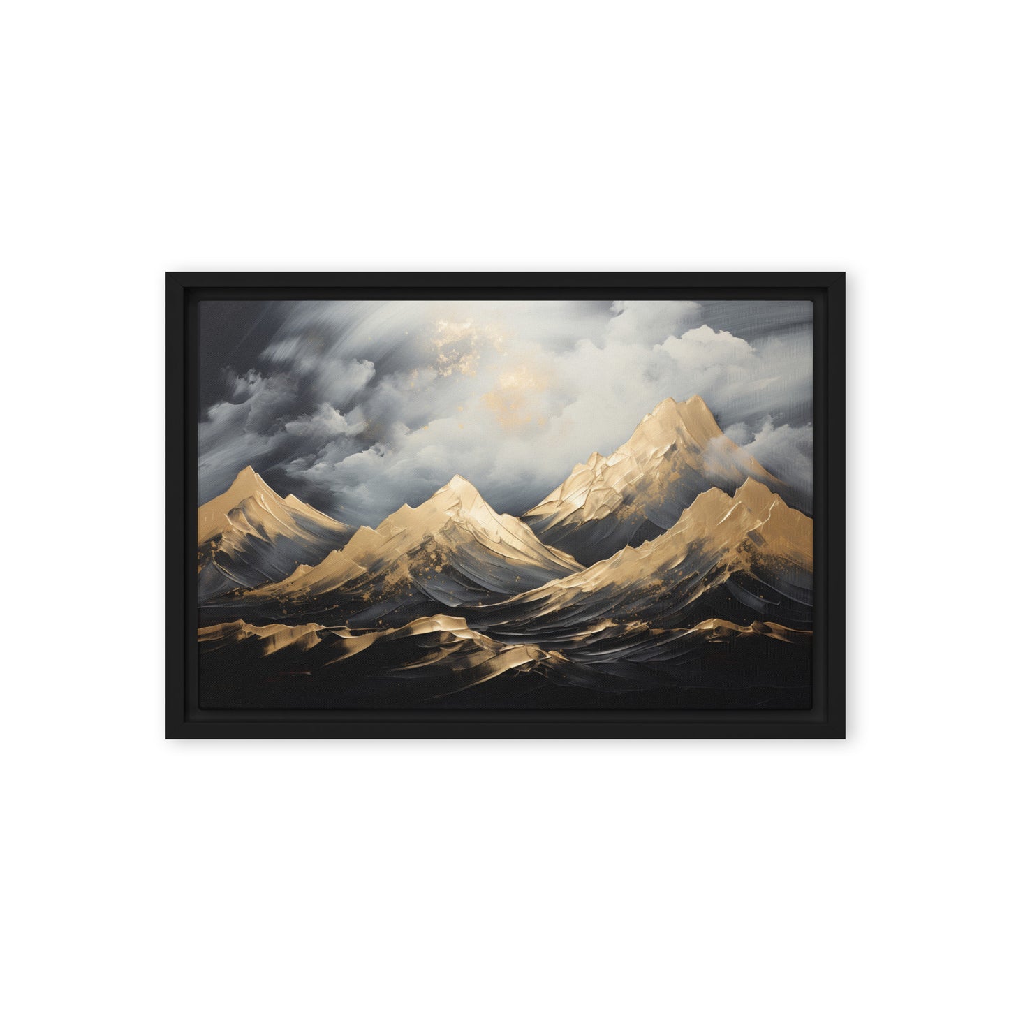 Mountains Landscape Art Framed Canvas