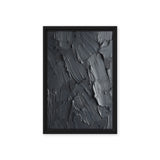 Black Impasto Art Framed Canvas