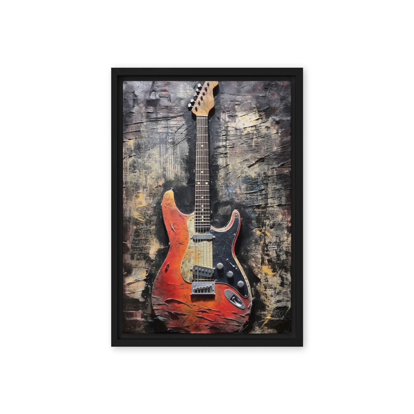 Guitar Music Art Framed Canvas