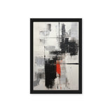 Black White Red Modern Art Framed Canvas