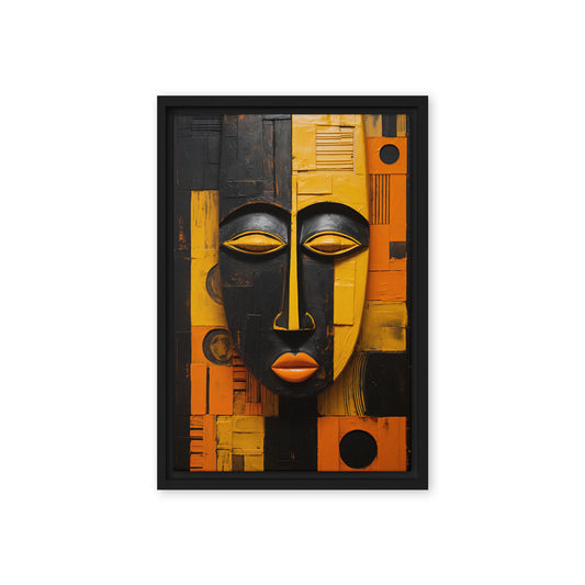 Tribal Mask African Art Framed Canvas