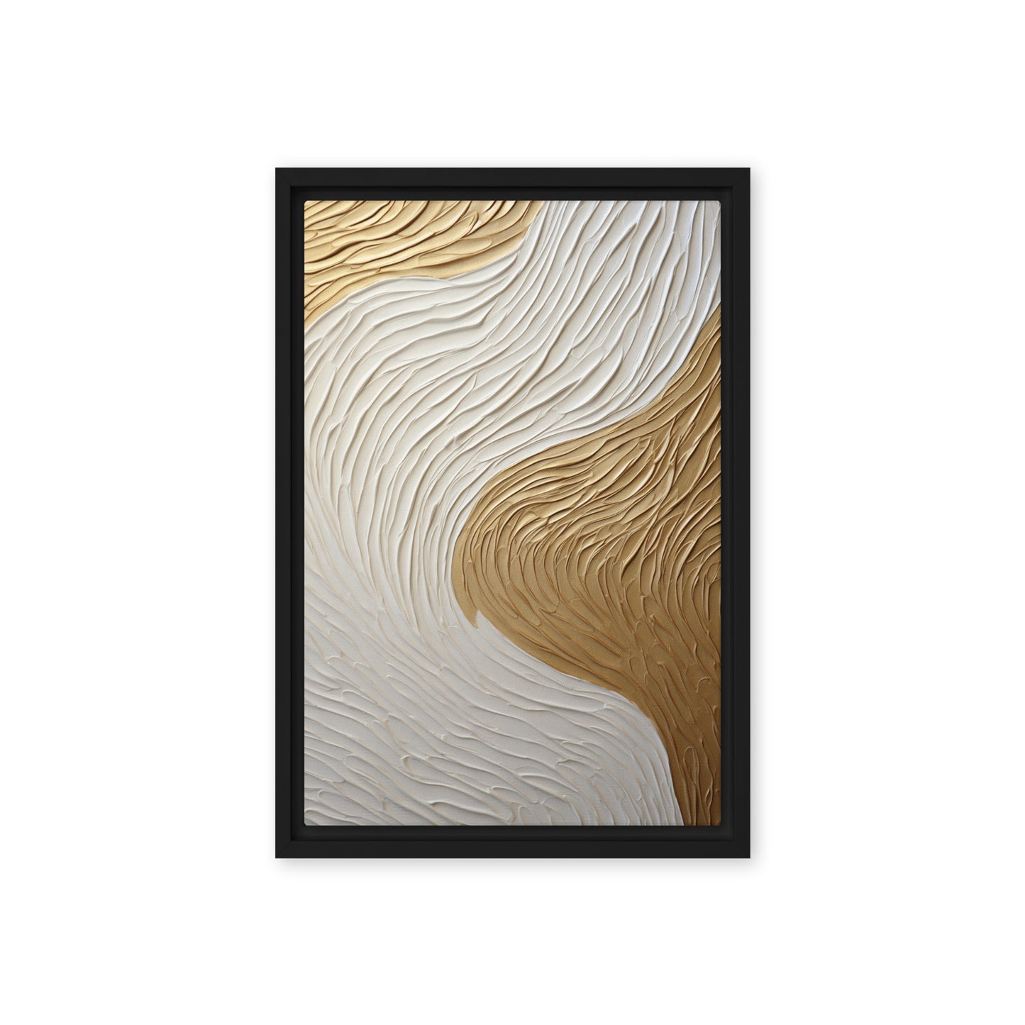 White Gold Impasto Art Digital Print