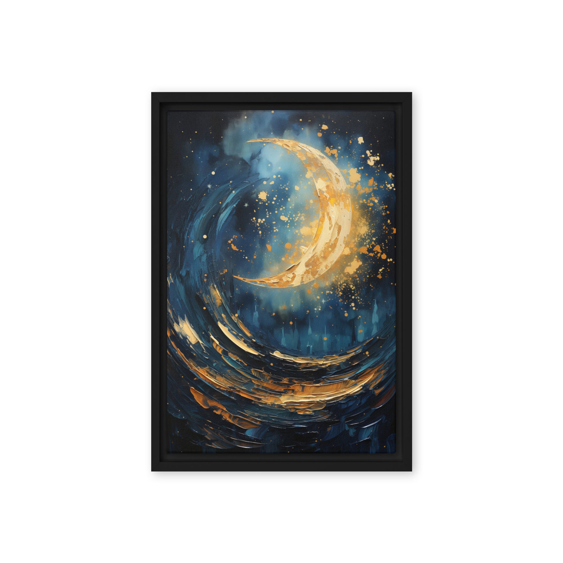 Moon Modern Art Framed Canvas
