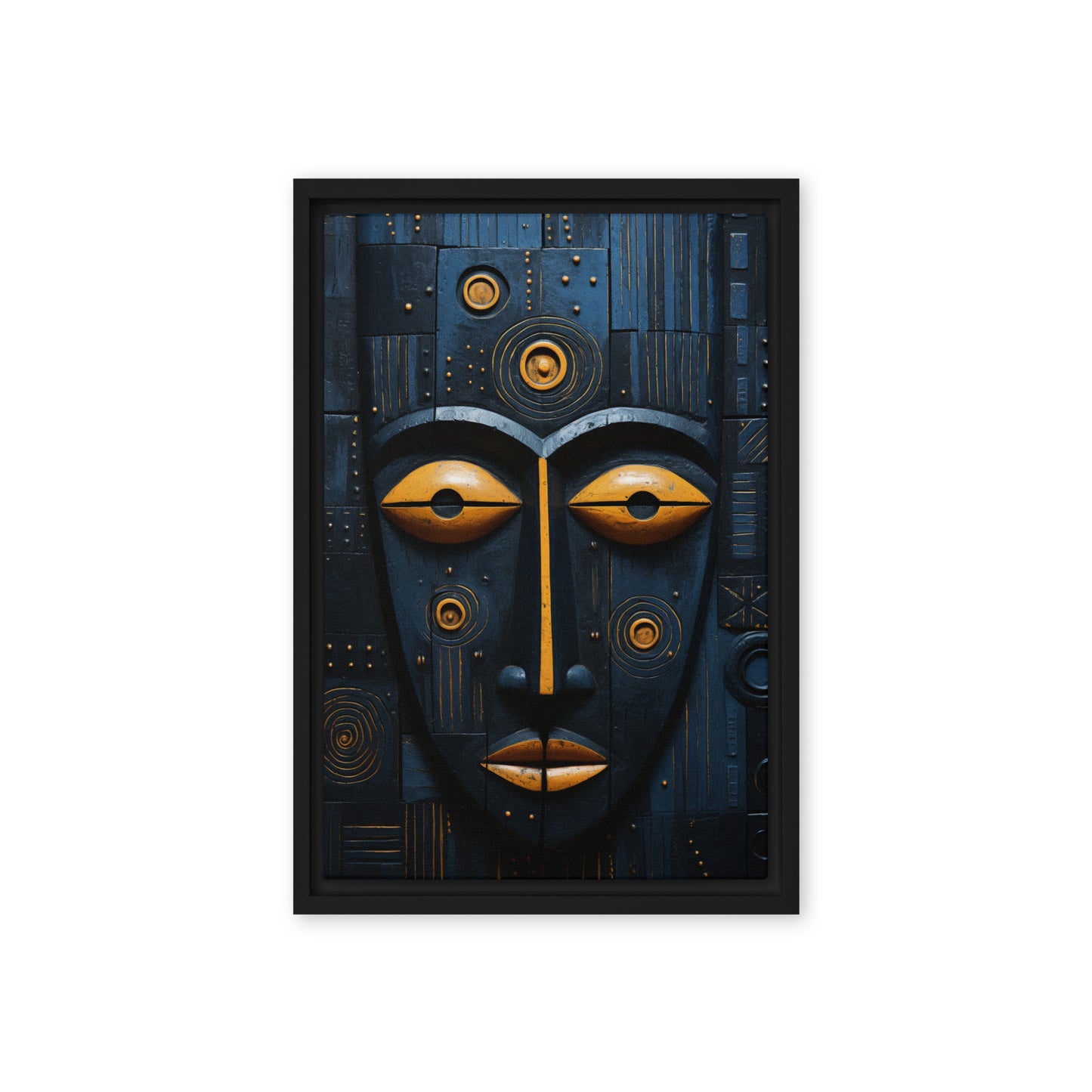 Tribal Mask African Art Framed Canvas