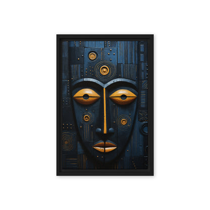 Tribal Mask African Art Framed Canvas
