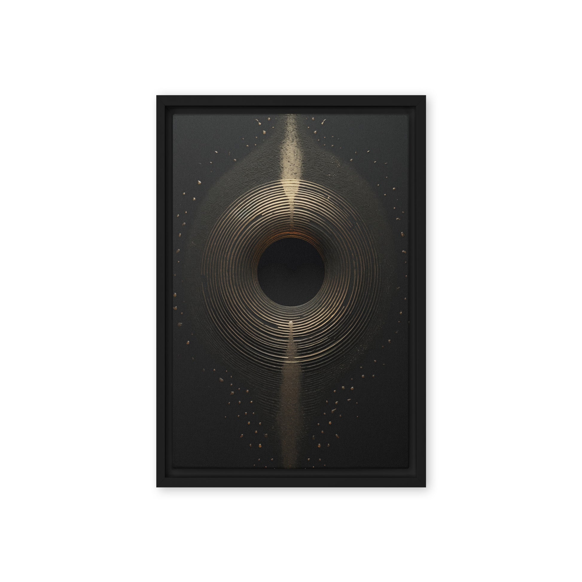 Eclipse Black Gold 3D Art Famed Canvas