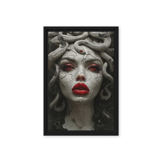 Mesmerizing Medusa Gorgon Framed Canvas