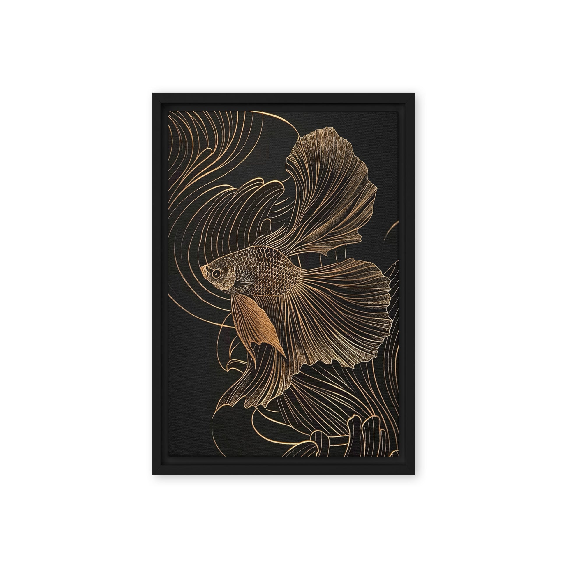 Gold Fish Line Art Digital Print