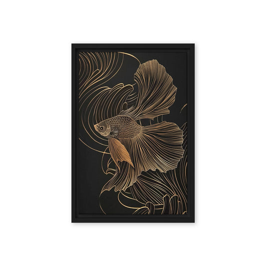 Gold Fish Line Art Digital Print