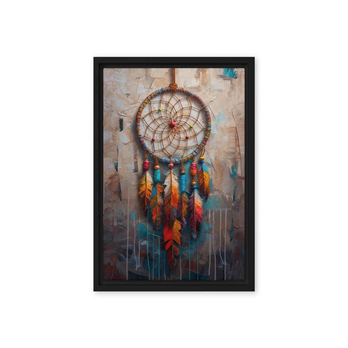 Dreamcatcher Native Art Framed Canvas