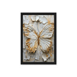 Butterfly White & Gold Modern Art Digital Print