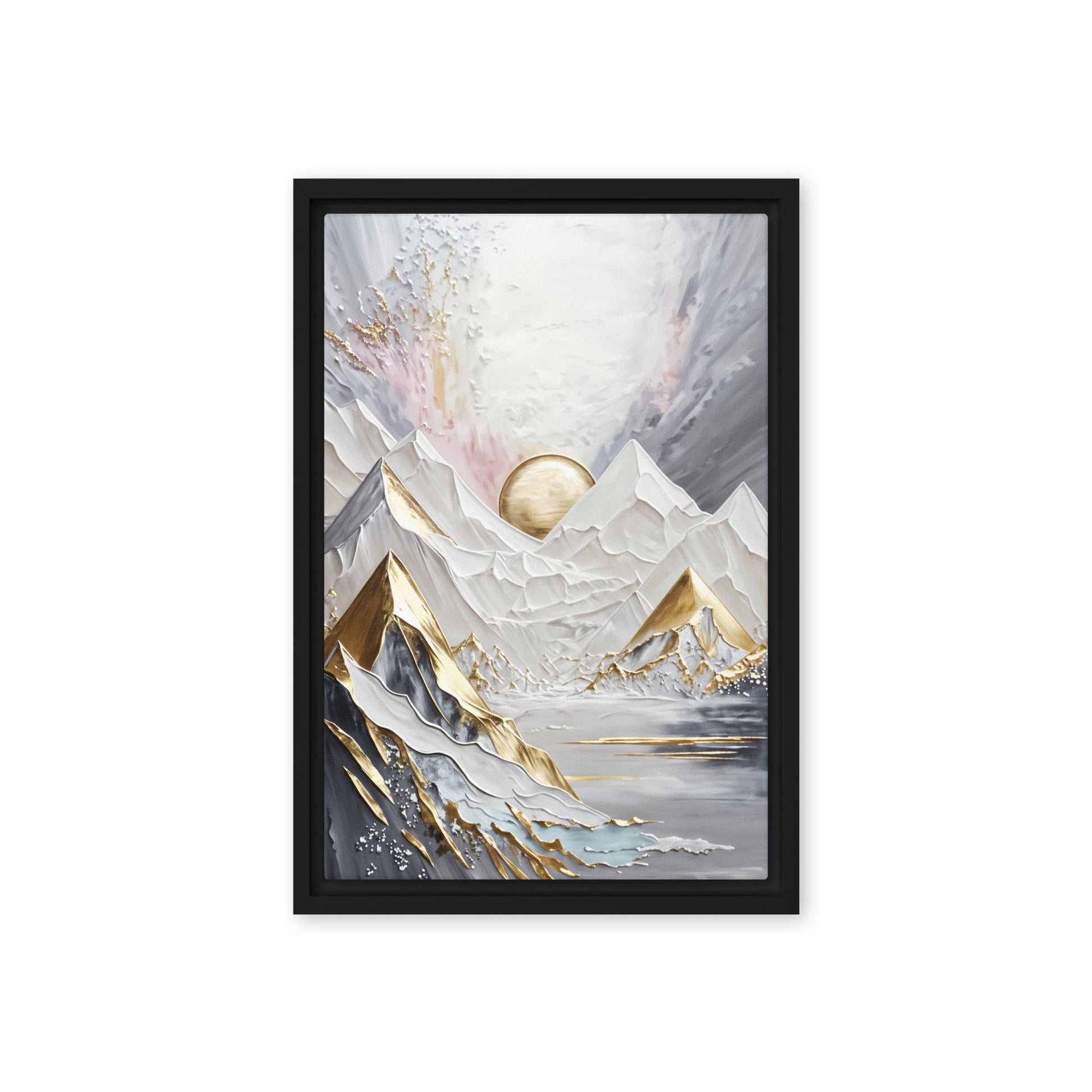 Majestic Mountains Landscape Art Framed Canvas