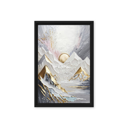 Majestic Mountains Landscape Art Framed Canvas