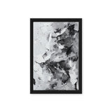 Grey White Black Modern Art Framed Canvas
