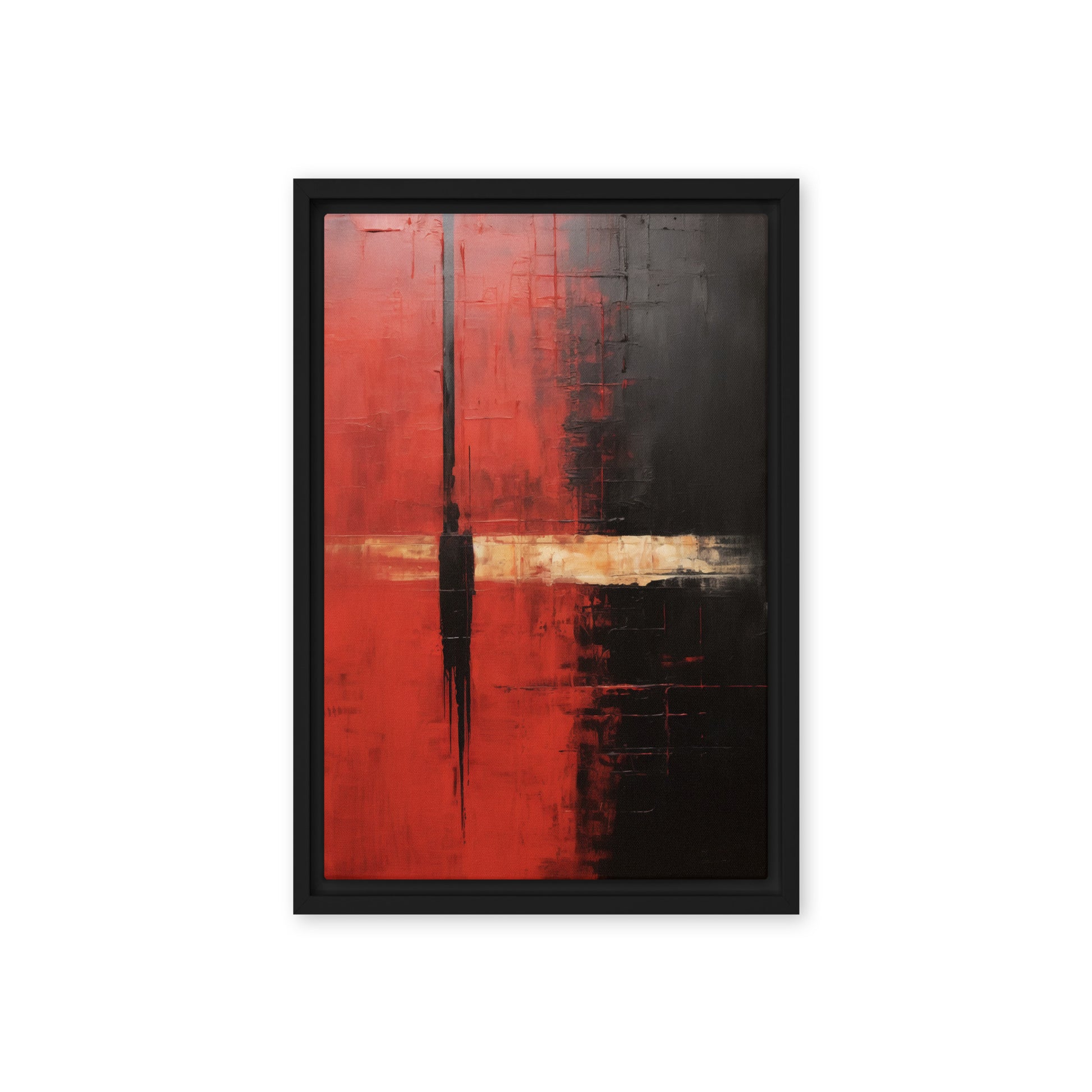 Mark Rothko Style Art Red Black Framed Canvas