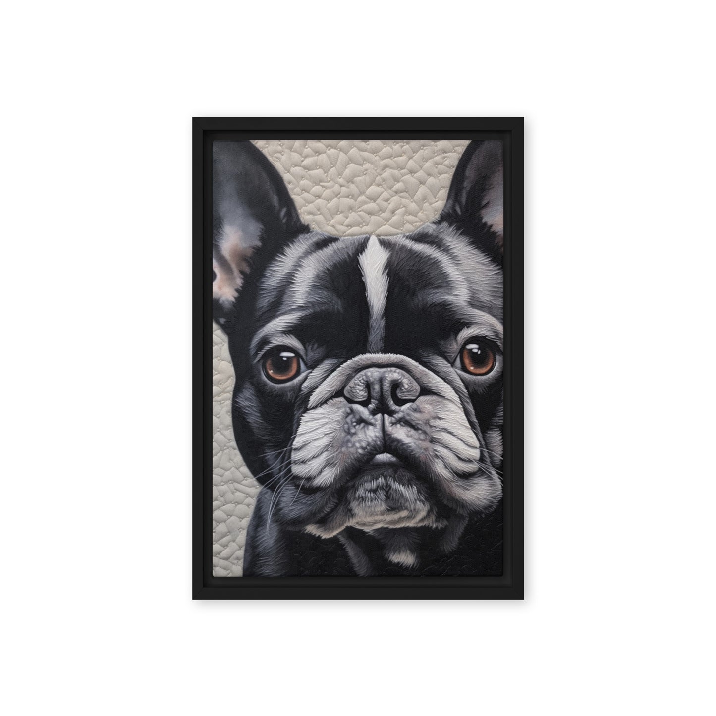 Cute French Bulldog Framed Canvas